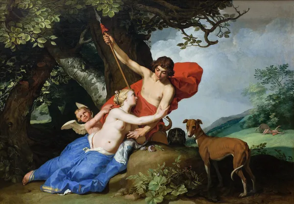 Venus and Adonis av Abraham Bloemaert