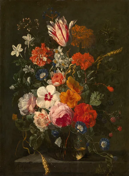 Flowers in a Vase av Abraham Mignon