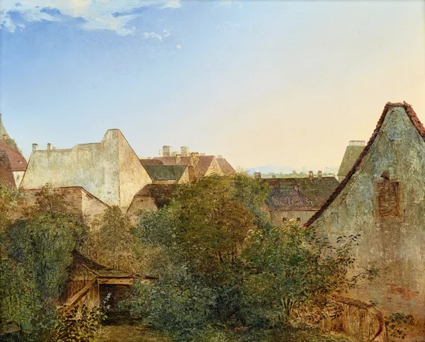 Blick über Wiener Vorstadthäuser (Beatrixgasse) av Adalbert Stifter