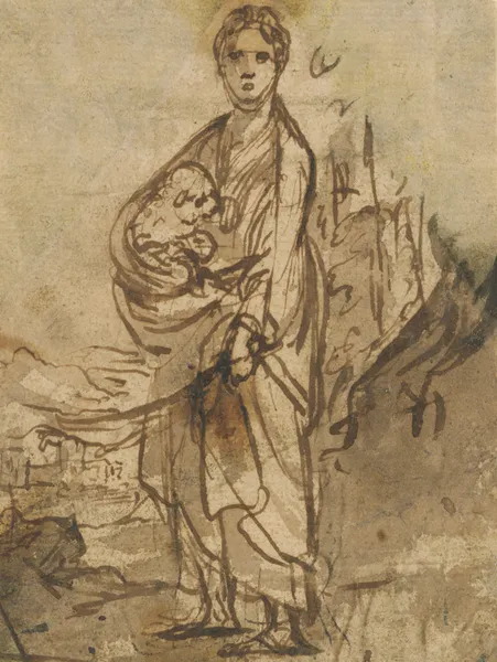 Saint Agnes av Adam Elsheimer