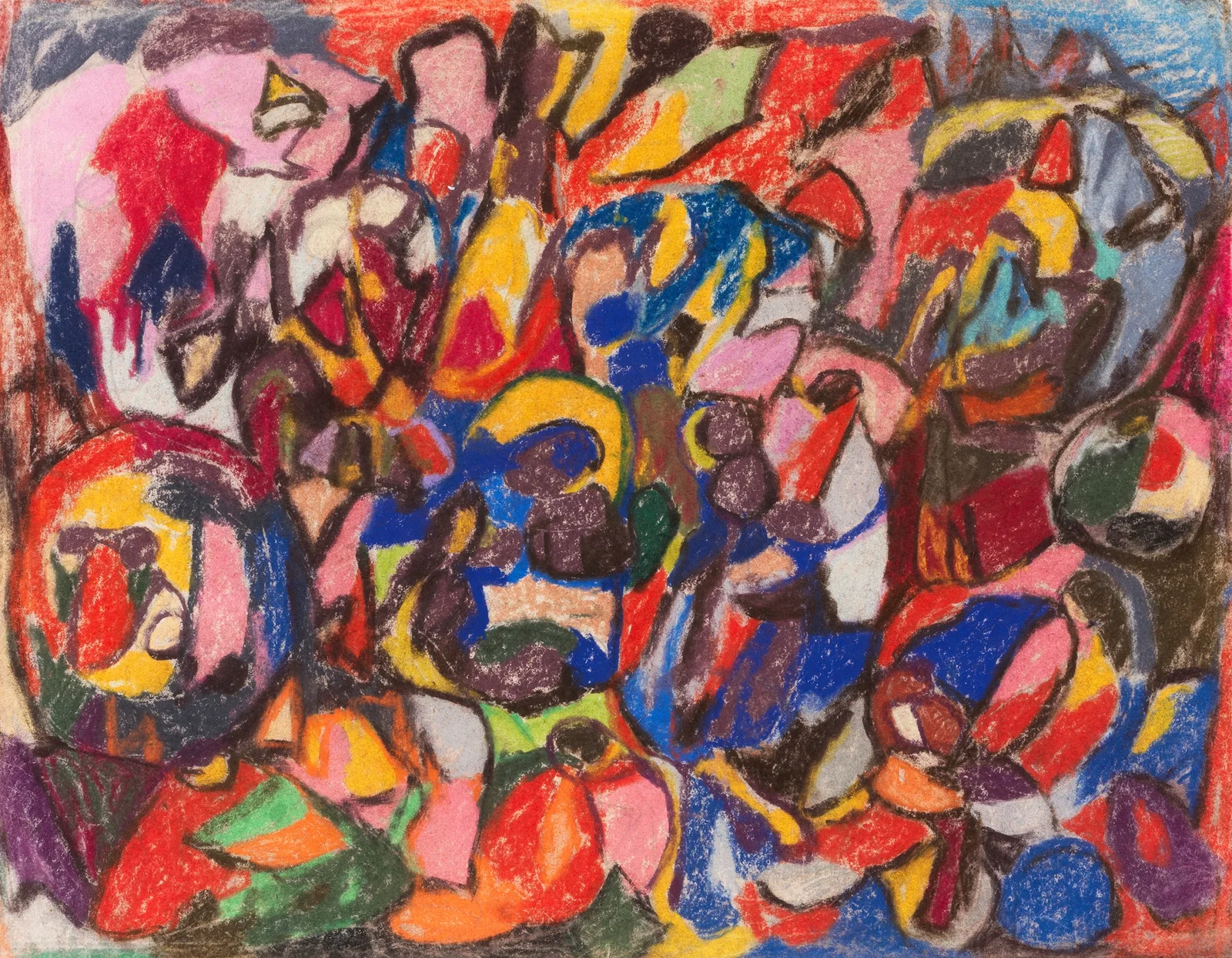 Figuren in Landschaft av Adolf Hölzel