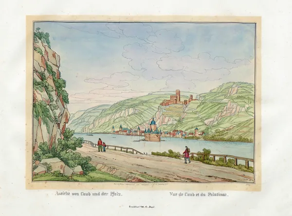 Vue de Caub et du Palatinat av Johann Adolf Lasinsky