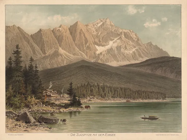 Die Zugspitze mit dem Eibsee av Adolf Lehmann