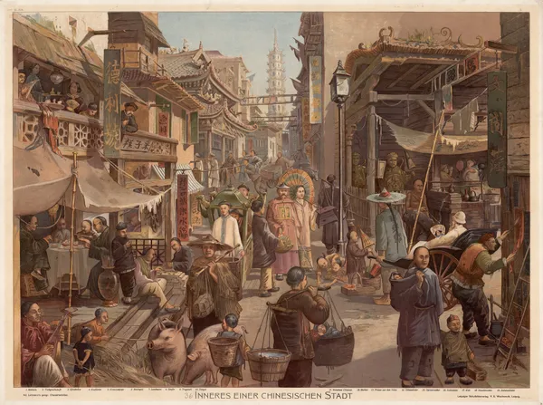 Inneres einer Chinesischen Stadt av Adolf Lehmann