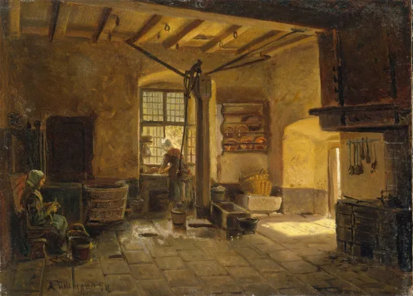 Kitchen Interior av Adolph Tidemand