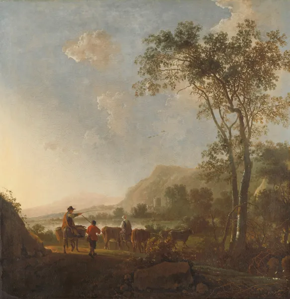 Landscape with Herdsmen and Cattle av Aelbert Cuyp