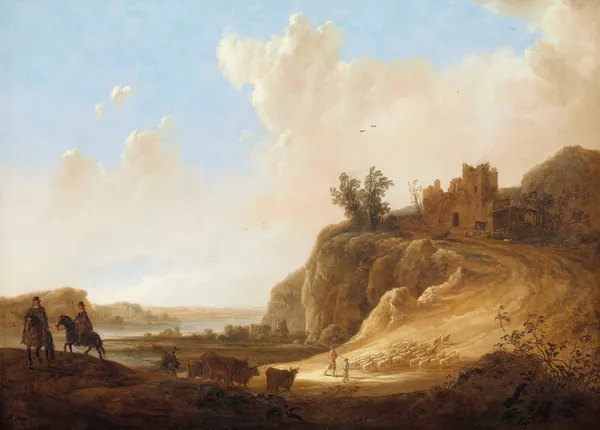 Mountainous Landscape with the Ruins of a Castle av Aelbert Cuyp