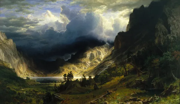 A Storm in the Rocky Mountains, Mt. Rosalie av Albert Bierstadt