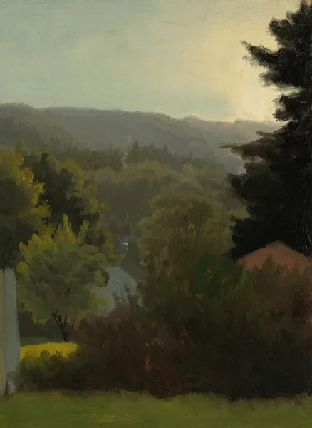 Forested Hills av Albert Bierstadt