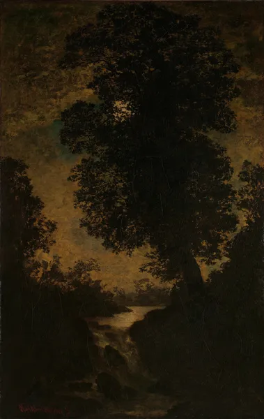 A Waterfall, Moonlight (by 1886) av Ralph Albert Blakelock