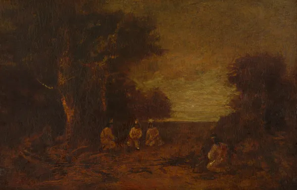 Moonlit Landscape with Indians av Ralph Albert Blakelock