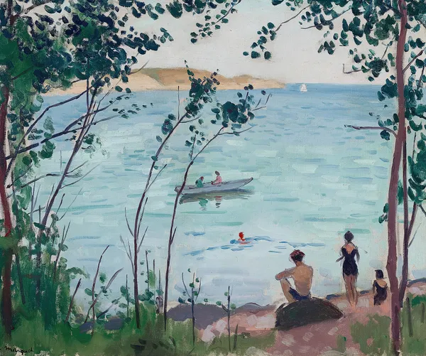 Baigneurs à Carqueiranne av Albert Marquet