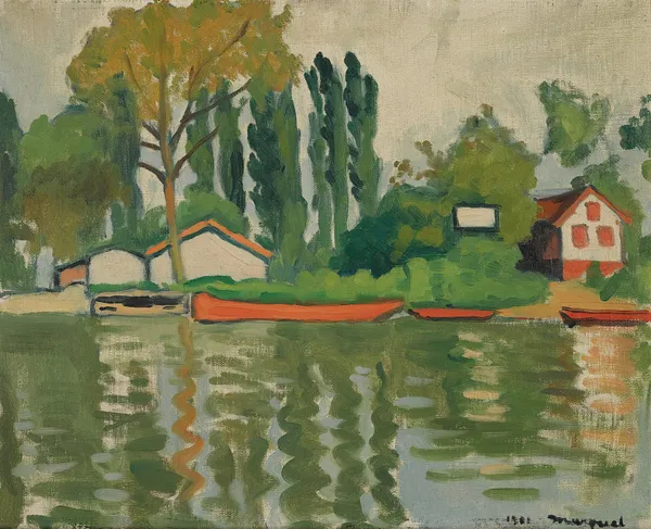 Les Peupliers À Villennes av Albert Marquet