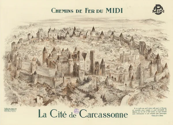 Chemins de fer du Midi. La Cité de Carcassonne av Albert Robida