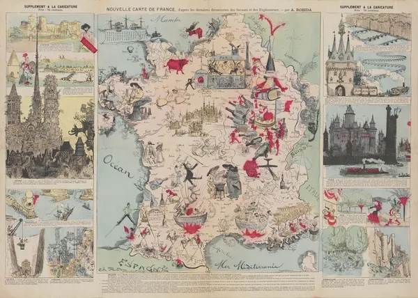 New Map of France, After the Latest Discoveries of the Scientists and Explorers av Albert Robida