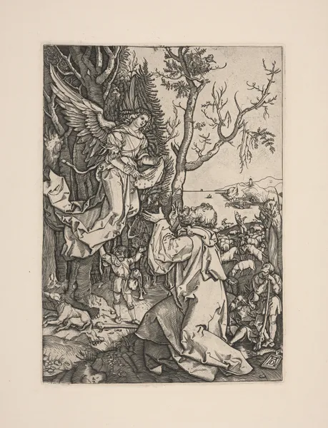 The Angel Appearing to Joachim av Albrecht Dürer