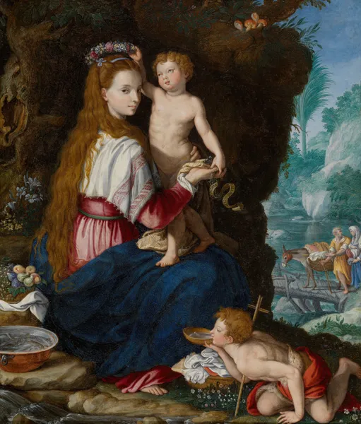 Madonna with the Infant Saint John the Baptist av Alessandro Allori