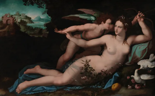 Venus Disarming Cupid av Alessandro Allori