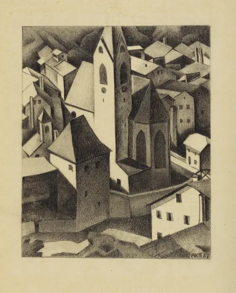 Die Kirche von Klausen in Tirol av Alexander Kanoldt