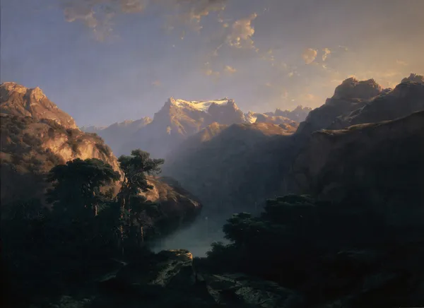 By the Lake of Uri av Alexandre Calame