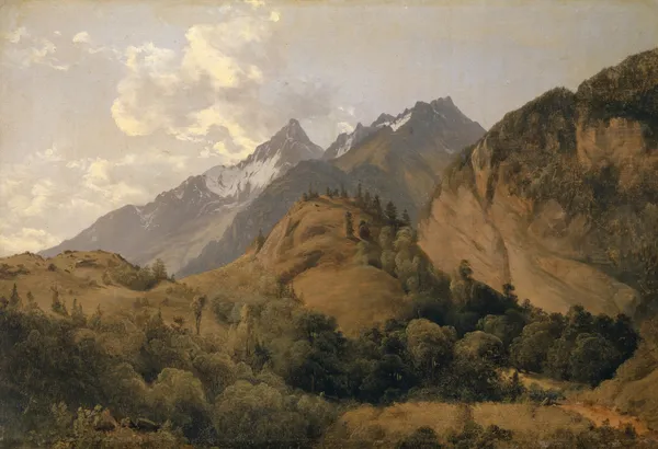 Entry to the Urbach Valley with Ritzlihorn av Alexandre Calame