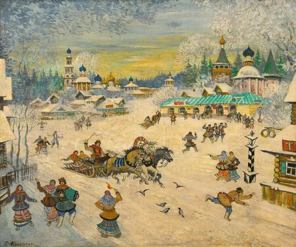 Town Square av Konstantin Alexeevich Korovin
