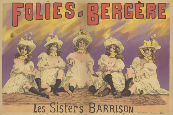Folies-Bergère. Les Sisters Barrison av Alfred Choubrac