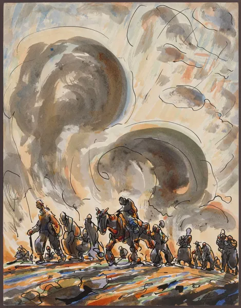 Figures in a Landscape av Alfred Ost