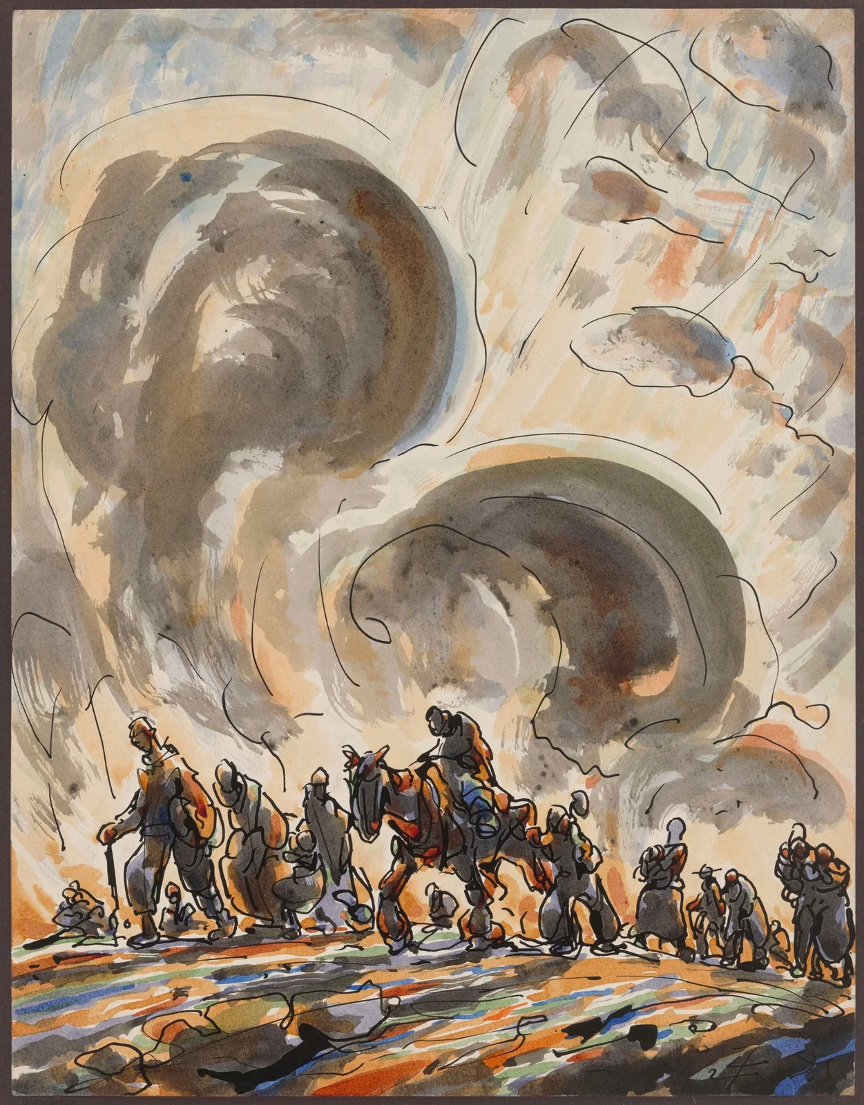 Figures in a Landscape av Alfred Ost