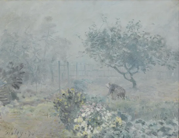 Fog, Voisins av Alfred Sisley