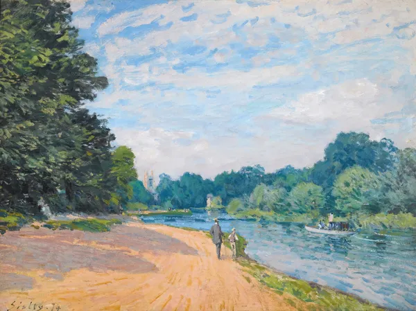 La Tamise Avec Hampton Church av Alfred Sisley