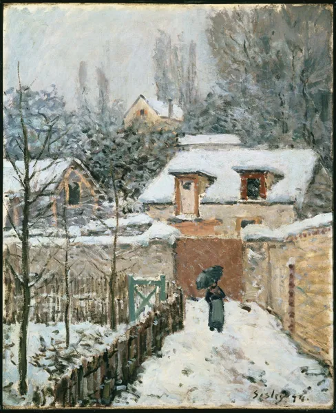 Snow at Louveciennes av Alfred Sisley