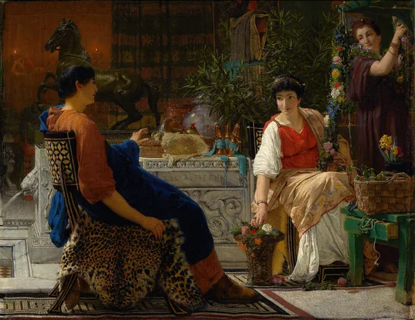 Preparations For The Festivities (The Floral Wreath) av Lawrence Alma-Tadema