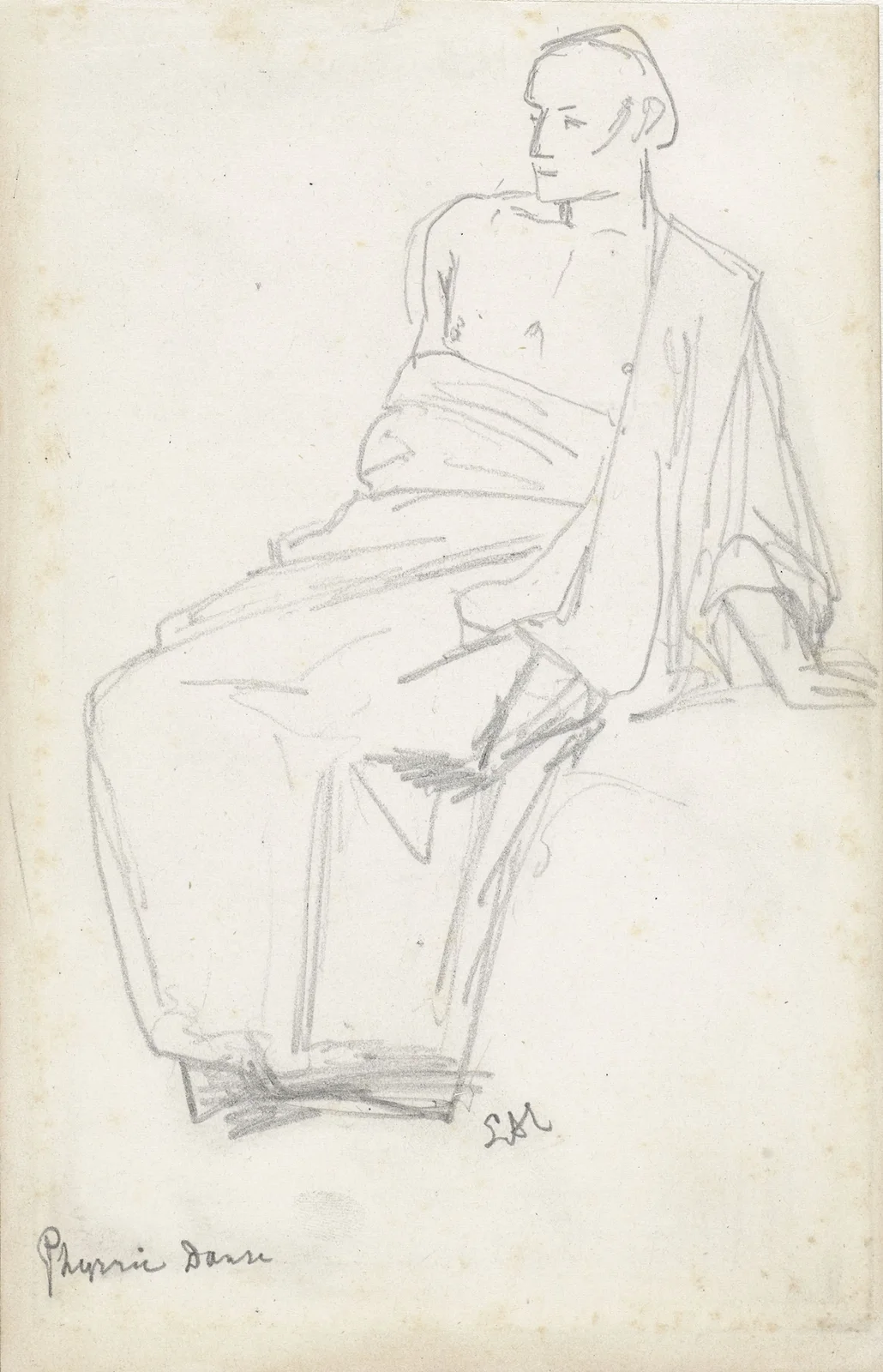 Studie van een zittende figuur av Lawrence Alma-Tadema