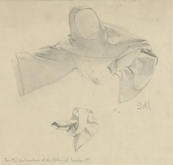 Studies voor de kleding van een vluchtende monnik av Lawrence Alma-Tadema