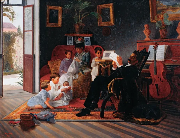 Scene Of Adolfo Pinto’S Family av Almeida Júnior
