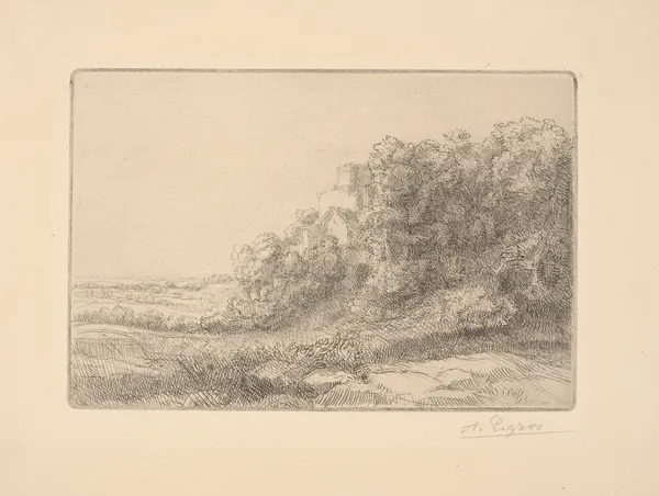An old castle av Alphonse Legros