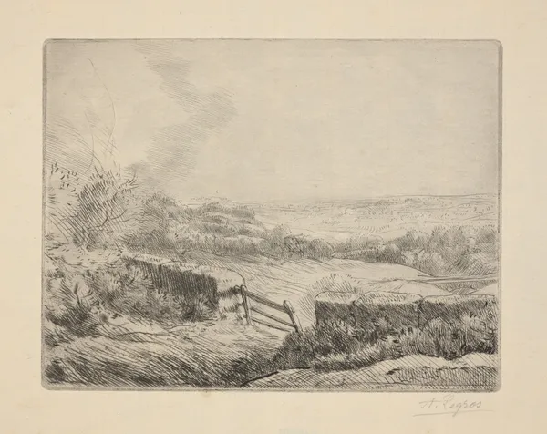 The meadow gate av Alphonse Legros