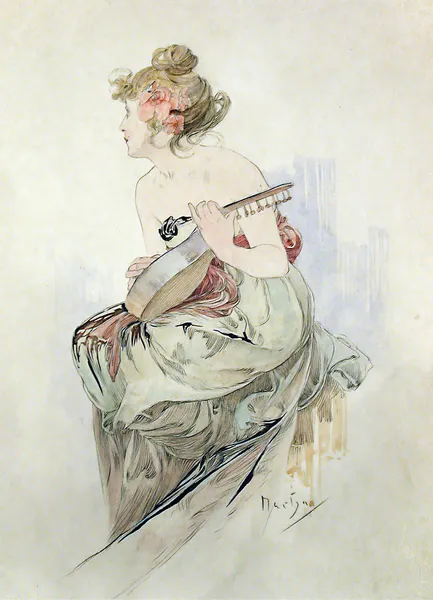 From The Frontispiece Of Le Pater av Alphonse Mucha