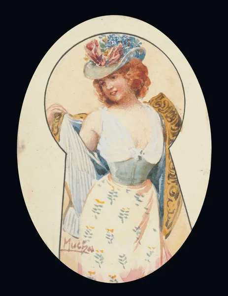 Through the keyhole av Alphonse Mucha