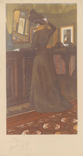 Anna ; Jeune femme se recoiffant (Mlle Marcolesco, belle-sœur de l’artiste) av Amédée Joyau