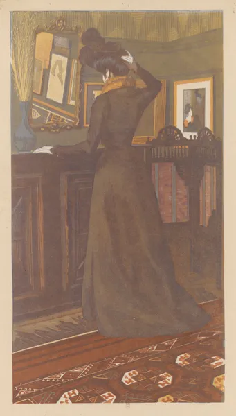 Jeune femme se recoiffant – Mlle Marcolesco, belle-sœur de l’artiste av Amédée Joyau