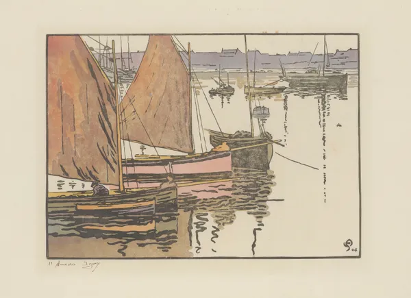 Roscoff, Les voiles rouges av Amédée Joyau