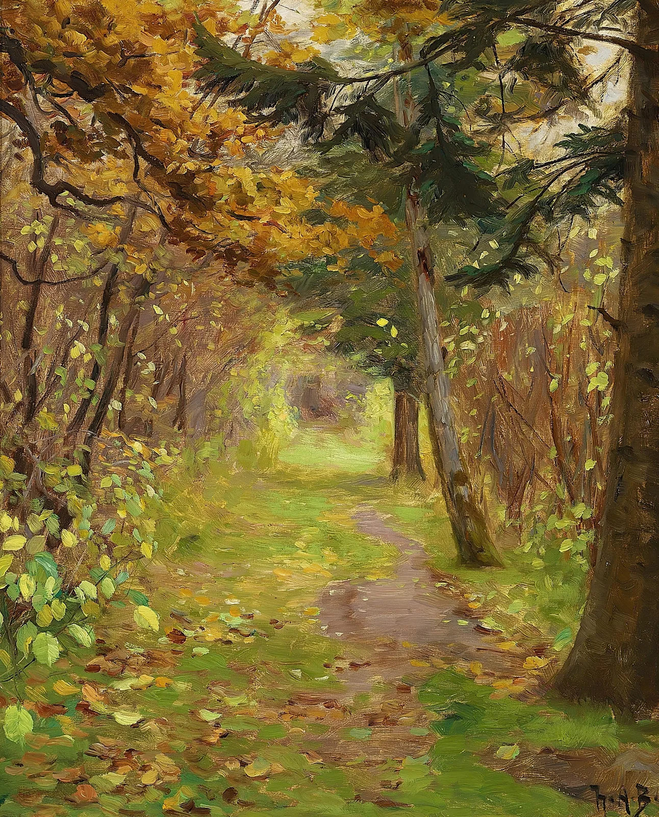 Efterårsdag i skoven av Hans Andersen Brendekilde