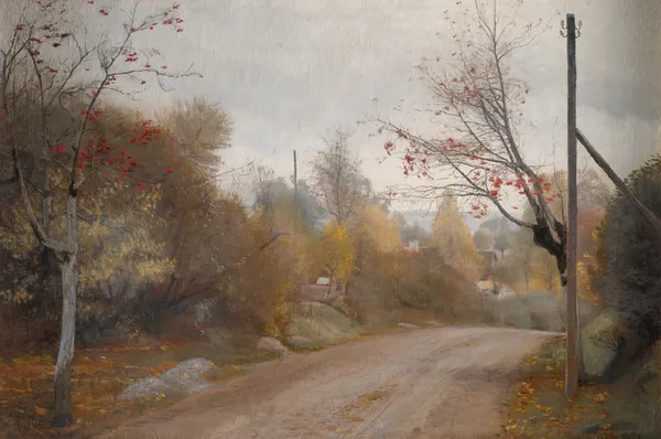 The Road at Mogenstrup, Zealand. Autumn av Laurits Andersen Ring