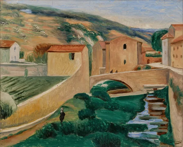 Village aux environs de Castel Gandolfo (20th century) av André Derain