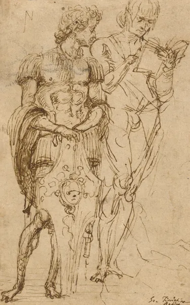 Two Standing Male Figures av Andrea Mantegna