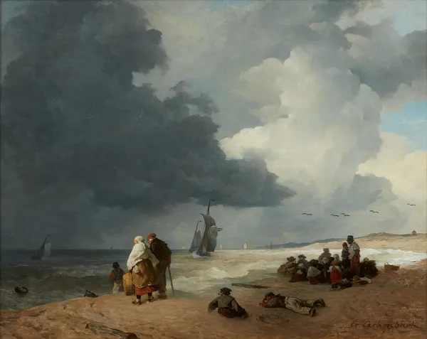 Am Strand von Scheveningen av Andreas Achenbach