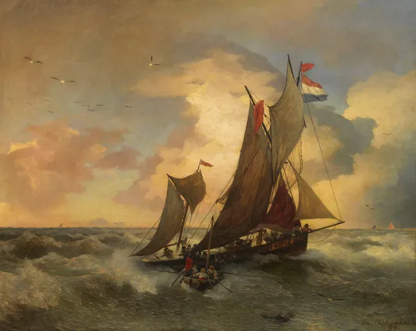 Auf stürmischer See av Andreas Achenbach