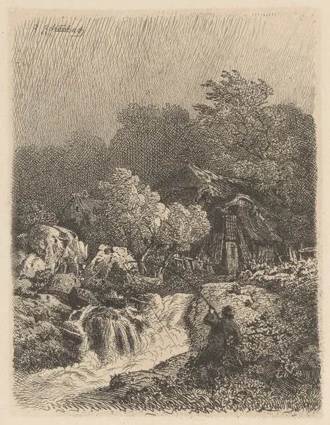 Landscape with a Fisherman av Andreas Achenbach